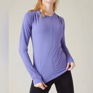 NWT Athleta Sunchaser UPF Long Sleeve Top Periwinkle Dark Adonis Blue Medium